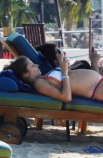 Pregnant CATHY HUMMELS in Bikini and Swimsuit at a Beach in Dubai 10/20/2017