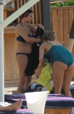 Pregnant CATHY HUMMELS in Bikini and Swimsuit at a Beach in Dubai 10/20/2017