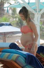 Pregnant CATHY HUMMELS in Bikini on Holiday in Dubai 10/22/2017