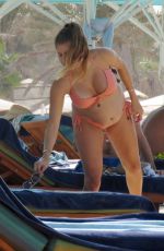 Pregnant CATHY HUMMELS in Bikini on Holiday in Dubai 10/22/2017
