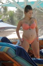 Pregnant CATHY HUMMELS in Bikini on Holiday in Dubai 10/22/2017