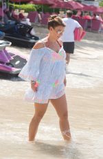 Pregnant COLEEN ROONEY at a Beach in Barbados 10/27/2017