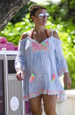 Pregnant COLEEN ROONEY at a Beach in Barbados 10/27/2017