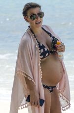 Pregnant COLEEN ROONEY in Bikini at a Beach in Barbados 10/26/2017