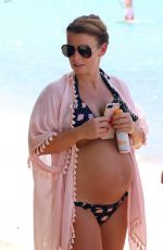 Pregnant COLEEN ROONEY in Bikini at a Beach in Barbados 10/26/2017