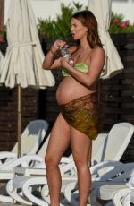 Pregnant FERNE MCCANN in Bikini at a Pool in Majorca 10/05/2017