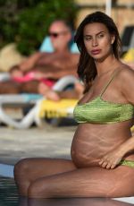 Pregnant FERNE MCCANN in Bikini at a Pool in Majorca 10/09/2017