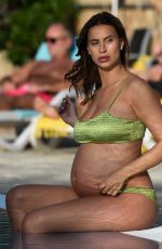 Pregnant FERNE MCCANN in Bikini at a Pool in Majorca 10/09/2017