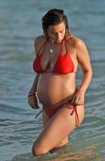 Pregnant FERNE MCCANN in Bikini on the Beach in Majorca 10/03/2017