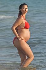 Pregnant FERNE MCCANN in Bikini on the Beach in Majorca 10/03/2017