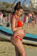 Pregnant FERNE MCCANN in Bikini on the Beach in Majorca 10/03/2017