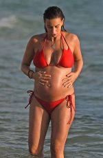 Pregnant FERNE MCCANN in Bikini on the Beach in Majorca 10/03/2017