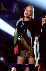 Pregnant GWEN STEFANI Performs at One Coice: Somos Live! a Concert for Disaster Relief in Los Angeles 10/14/2017