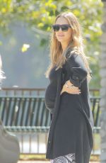 Pregnant JESSICA ALBA at Coldwater Canyon Park in Beverly Hills 10/01/2017