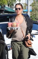 Pregnant JESSICA ALBA Leaves Urth Caffe in West Hollywood 10/07/2017