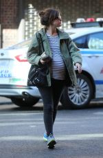Pregnant ROSE BYRNE Out with Friend in New York 10/18/2017
