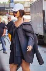 RIHANNA Arrives on th Set of a Photoshoot in New York 10/19/2017