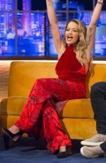 RITA ORA at Jonathan Ross Show in London 10/19/2017