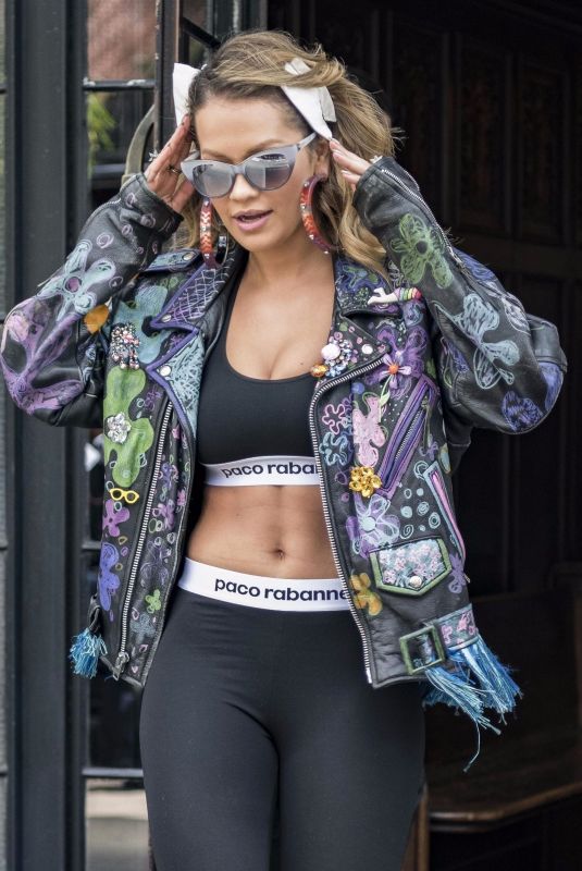 RITA ORA in Tights Leaves Her Hotel in New York 10/05/2017