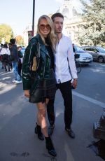 ROMEE STRIJD Arrives at Eelie Saab Fashion Show at Paris Fashion Week 09/30/2017