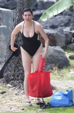 ROSE MCGOWAN in Swimsuit at a Beach in Hawaii 10/23/2017