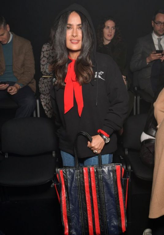SALMA HAYEK Arrives at Balenciaga Fashion Show in Paris 10/01/2017