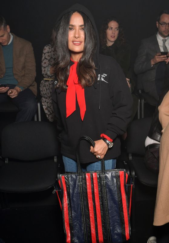 SALMA HAYEK Arrives at Balenciaga Fashion Show in Paris 10/01/2017