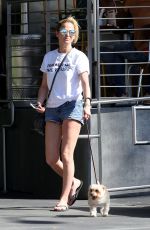 SARAH HARDING Walks Her Dog in Los Angeles 10/06/2017