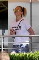 SARAH HARDING Walks Her Dog in Los Angeles 10/06/2017