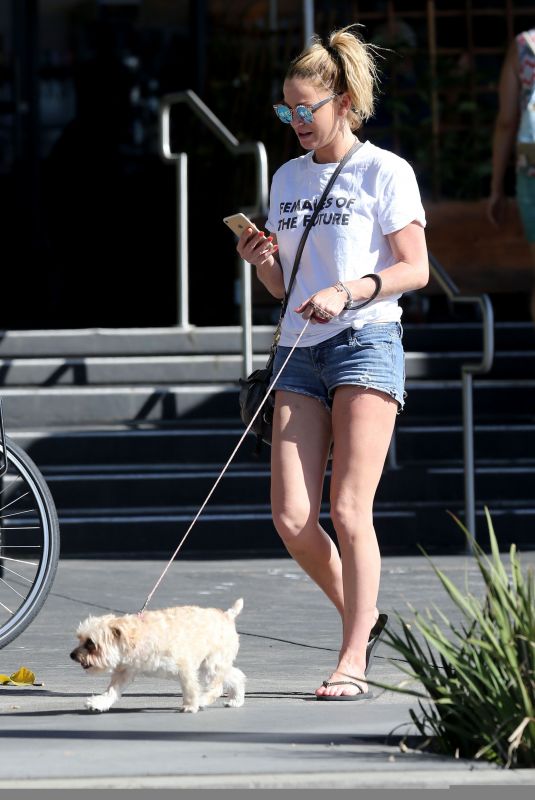 SARAH HARDING Walks Her Dog in Los Angeles 10/06/2017