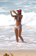 SARAH JANE CRAWFORD in Bikini on the Beach in Santa Monica 10/09/2017