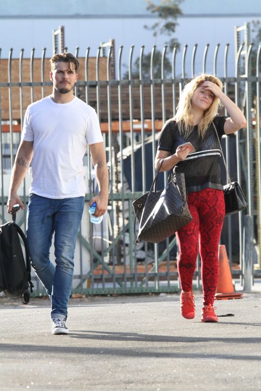 SASHA PIETERSE and Gleb Savchenko Arrives at a Dance Practice in Los Angeeles 10/15/2017