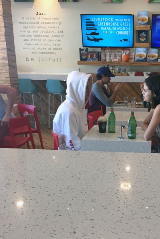 SELENA GOMEZ and Justin Bieber at a Cafe in Westlake Village 10/29/2017