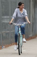 SELENA GOMEZ Out Riding a Bike After Splitting from The Weeknd in Los Angeles 10/30/2017