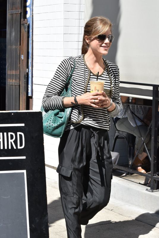 SELMA BLAIR Leaves Alfred Coffee in Studio City 10/04/2017