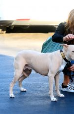 SELMA BLAIR with Her Dog at Fred Segal Parking Lot in Los Angeles 10/11/2017