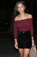 SERAYAH MCNEIL Out for Dineer at Katsuya in West Hollywood 10/01/2017