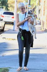 SERINDA SWAN Out with Her Dog in Hollywood 10/04/2017