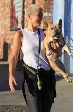SERINDA SWAN Out with Her Dog in Hollywood 10/04/2017