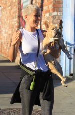 SERINDA SWAN Out with Her Dog in Hollywood 10/04/2017