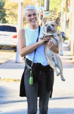SERINDA SWAN Out with Her Dog in Hollywood 10/04/2017