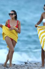 SHANINA SHAIK, CAROLINE LOWE, OLIVIA CULPO and DANIELA BRAGA in Bikinia on the Beach in Niami 10/19/2017