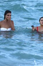 SHANINA SHAIK, CAROLINE LOWE, OLIVIA CULPO and DANIELA BRAGA in Bikinia on the Beach in Niami 10/19/2017