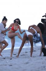 SHANINA SHAIK, CAROLINE LOWE, OLIVIA CULPO and DANIELA BRAGA in Bikinia on the Beach in Niami 10/19/2017