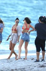 SHANINA SHAIK, CAROLINE LOWE, OLIVIA CULPO and DANIELA BRAGA in Bikinia on the Beach in Niami 10/19/2017