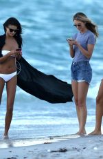 SHANINA SHAIK, CAROLINE LOWE, OLIVIA CULPO and DANIELA BRAGA in Bikinia on the Beach in Niami 10/19/2017