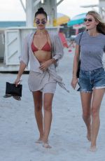 SHANINA SHAIK, CAROLINE LOWE, OLIVIA CULPO and DANIELA BRAGA in Bikinia on the Beach in Niami 10/19/2017