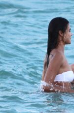 SHANINA SHAIK, CAROLINE LOWE, OLIVIA CULPO and DANIELA BRAGA in Bikinia on the Beach in Niami 10/19/2017