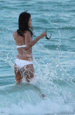 SHANINA SHAIK, CAROLINE LOWE, OLIVIA CULPO and DANIELA BRAGA in Bikinia on the Beach in Niami 10/19/2017