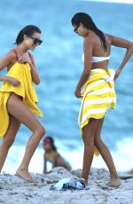 SHANINA SHAIK, CAROLINE LOWE, OLIVIA CULPO and DANIELA BRAGA in Bikinia on the Beach in Niami 10/19/2017